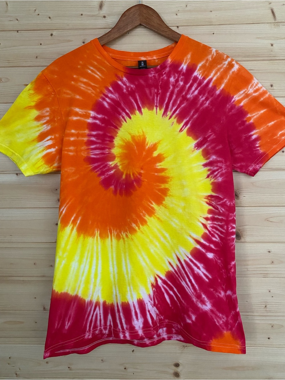Starburst Tie Dye Shirt Red Orange Yellow Handmadr Unisex Colorful Festival Tee
